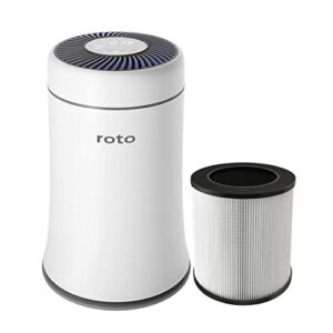 Roto Air Purifier for Home, HEPA Air Purifier for Pets with pre-Installed H13 HEPA Filter & Air Purifier Replacement Filter, Remove 99.97% Smoke Dust for Large Room