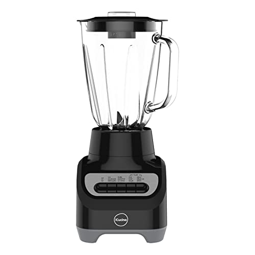 iCucina Countertop Smoothie Blender for Kitchen with 48 oz Glass Jar, 700W Professional Glass Blender for Shakes and Smoothies, Frozen Fruits, Baby Foods, 12-Speed for Mix, Puree, Ice Crushing and Easy Clean, Black, Licuadoras | The Storepaperoomates Retail Market - Fast Affordable Shopping