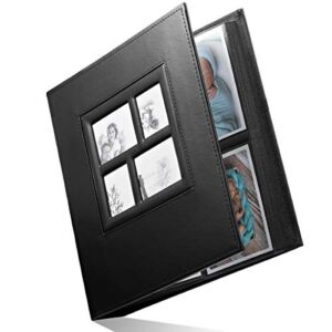 BLYNG Photo Album 4×6 – Picture Album 500 Slots of Horizontal and Vertical Photo Slots, Album Cover is Designed with Faux Leather, Great for Wedding, Anniversary, Baby, Family, (Black)