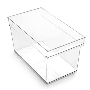 BINO | Plastic Storage Bins, Deep Large | THE HANDLER COLLECTION | Multipurpose Organizer Bins | Kitchen Pantry Organizers and Storage | Clear Containers for Organizing Home | Freezer Organizer