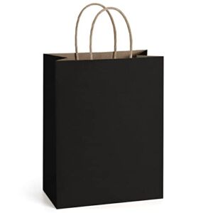 BagDream 50Pcs Gift Bags 8×4.25×10.5 Inches Paper Bags Shopping Bags Kraft Bags Wedding Party Favor Bags Merchandise Retail Bags Sacks Black Paper Gift Bags with Handles Bulk