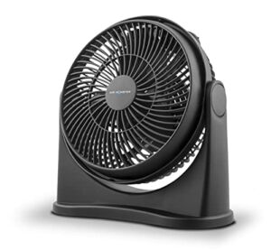 Air Monster 15655 High Velocity 3 Speed 8 Inch Adjustable Tilt Mini Personal Desk Fan with Wall Mount Option and Carry Handle, Black