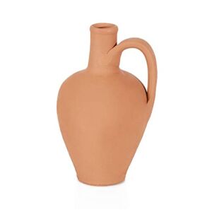 Natural Clay Water Pitcher, Unglazed Terracotta Water Carafe, Traditional Small Mud Jug, Pottery Jar for Drinking Water, (Small (1.6 qts))