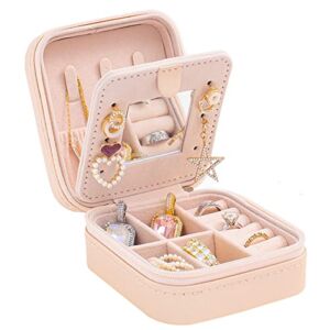KElofoN Travel jewelry case Travel jewelry box Travel Jewelry Organizer Small Jewelry Organizer Box for Girls Women with Mirror