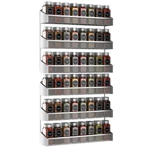 Auledio 2 Pack Spice Rack Organizer, 3 Tier Counter-top Stand or Wall Mounted Storage Rack Hanging Shelf for Kitchen Cabinet, Cupboard, Pantry Door or Bathroom Shower Cosmetic – Chrome (3 Tier)