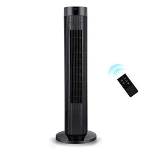 Tower Fan – Quiet Oscillating Cooling Fan with LED Display and Timer Built-in 3 Modes and Speed Settings – Remote Controlled Stand Up Floor Portable Fans for Bedroom and Home Office Use – 30 Inch