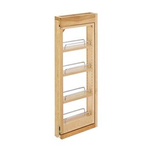 Rev-A-Shelf 432-WF-3C Wooden Adjustable Pull-Out Between Cabinet Wall Filler Home Kitchen Storage Organizer Unit, Natural Maple