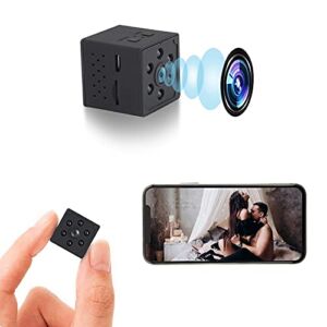 YIUAEVL Spy Camera Mini WiFi Hidden Camera Small Nanny Cam 1080P Wireless Portable Indoor Outdoor Home Security Cameras with Phone App, Motion Detection, Night Vision,Small Cam 2022 Upgrade