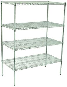 Winco VCS-1836 4-Tier Wire Shelving Set, Chrome Plated, 18″ X 36″ X 72″