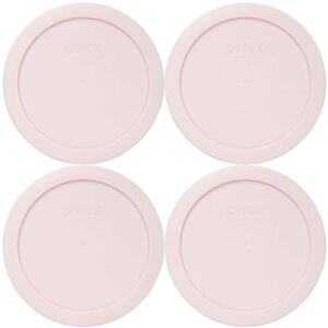 Pyrex 7201-PC Loring Pink Round Plastic Food Storage Replacement Lids – 4 Pack