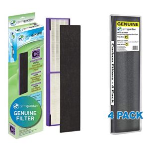 Germ Guardian FLT5250PT True HEPA Genuine Air Purifier Replacement Filter with Guardian Technologies GermGuardian Air Purifier GENUINE Carbon Filter 4-Pack