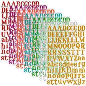 7 Sheets Letter Sticker- Colorful Alphabet Sticker Self Adhesive Vinyl Letter Stickers for DIY Scrapbooking Gifts Box Card Craft