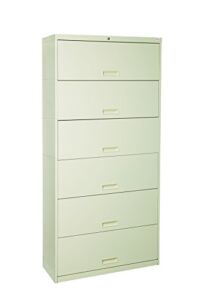 Datum Storage Stak-N-Lok 100 series 6H open shelf With Receding Doors and locking cabinet, 36″, Light Gray
