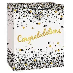 Unique Speckled Black & Gold Congratulations Gift Bag 10.50″ x 12.88″