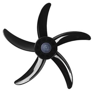 dPois Plastic Fan Blade 5 Leaves Household Standing Pedestal Fan Table Fanner Replacement Part with Nut Cover for 20 Inch Black One Size