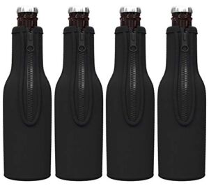 TahoeBay Beer Bottle Insulator Sleeves (Black, 4)
