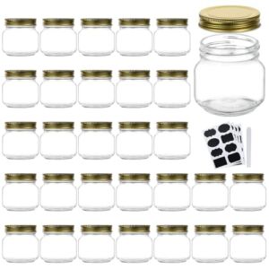 8 oz Glass Jars With Lids,Encheng Ball Regular Mouth Mason Jars For Storage,Pickles Canning Jars For Caviar,Herb,Jelly,Jams,Honey,Glass Storage Jars For Kitchen Dishware Safe,Set Of 30 …