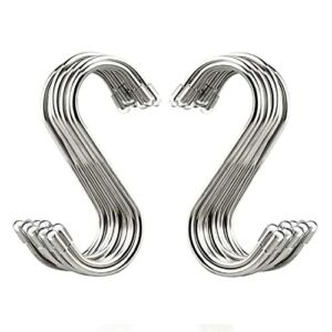 Evob 20 Pack 3.4″ S Shaped Hooks Stainless Steel Metal Hangers Hanging Hooks for Kitchen, Work Shop, Bathroom, Garden
