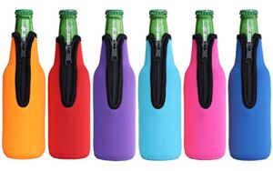 6 Pack Beer Bottle sleeves – FRRIOTN Neoprene Insulated Beer Bottle Holder for 12oz Bottle – Keeps Beer Cold and Hands Warm(Colorful)