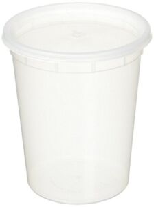 YW 5937 50 sets 32oz plastic soup/Food container with lids, Original version, Clear