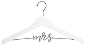 Pearhead Mrs. Wedding Dress Hanger for Bride to Be, Bridal Hanger, Bride Accessory and Bride Wedding Keepsake, White