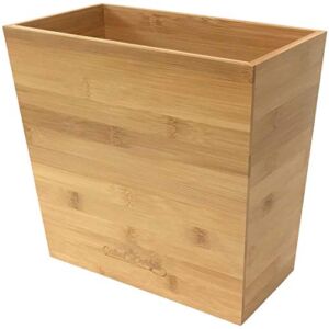 Bamboo Waste Basket | Waste Basket for Bathroom | Waste Basket for Office | Great Office Trash Cans for Near Desk | Bathroom Trash Can | Bedroom Trash Can | Trash Can Small Wastebasket Bamboo Decor (1, 10,6″ x 5.75″ x 10″)