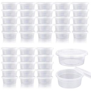 Augshy Small Plastic Containers with Lids for Slime, 50 Pack Foam Ball Storage Containers with Lids (2 oz)