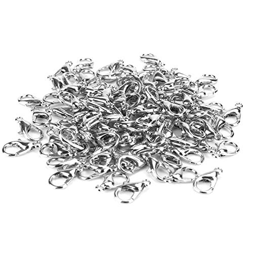 100PCS Lobster Clasps, Metal Alloy Small Lobster Claw Clasps, Weico Lobster Clip for Handmade Necklace, Bracelet Jewelry Making Accessories Fastener Hook( 12mmx6mm, Nickel) | The Storepaperoomates Retail Market - Fast Affordable Shopping