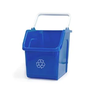 good natured Handy Recycler, 6 Gallon / 25 Liter – Stackable Recycling Bin for Kitchen or Office – Plant Based, BPA-Free Recycling Container with Handle, Blue