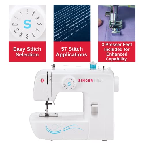 SINGER | Start 1304 Sewing Machine with 6 Built-in Stitches, Free Arm Sewing Machine – Best Sewing Machine for Beginners | The Storepaperoomates Retail Market - Fast Affordable Shopping