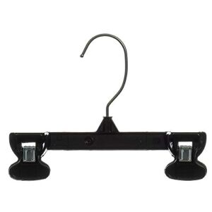 MAINETTI – 6008SMB10 Mainetti 6008 Black Plastic Hangers With Rotating Metal Hook And Sturdy Plastic Non-Slip Clips, Great for Pants/Skirts/Slacks/Bottoms, 8 Inch (Pack Of 10)