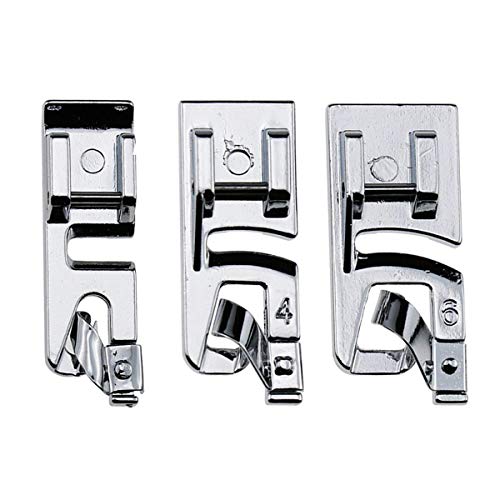 3Pcs Narrow Rolled Hem Sewing Machine Presser Foot Set (3mm, 4mm and 6mm) for All Low Shank Snap-On Singer, Brother, Babylock, Euro-Pro, Janome, Kenmore, White, Elna Sewing Machines | The Storepaperoomates Retail Market - Fast Affordable Shopping