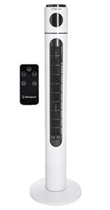 Westinghouse 42” Tower Fan with Remote and Digital Control Panel – 80° Oscillating Function – with LED Multicolored Display