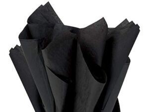 Black Tissue Paper Squares, Bulk 24 Sheets, Premium Gift Wrap and Art Supplies for Birthdays, Holidays, or Presents by Feronia packaging, Large 20 Inch x 26 Inch Made in USA