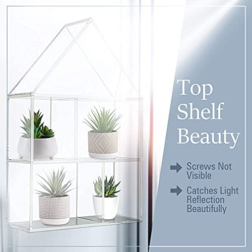 Acrylic House-Shaped Floating Shelf– Minimalist Room Organizer with Mounting Hardware– Clear Counter, Wall Display for Bedroom, Bathroom, Nursery Storage Holds up to 9 Lbs. by Modzaroma, 9.5x4x16 in. | The Storepaperoomates Retail Market - Fast Affordable Shopping