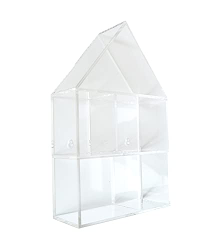 Acrylic House-Shaped Floating Shelf– Minimalist Room Organizer with Mounting Hardware– Clear Counter, Wall Display for Bedroom, Bathroom, Nursery Storage Holds up to 9 Lbs. by Modzaroma, 9.5x4x16 in. | The Storepaperoomates Retail Market - Fast Affordable Shopping