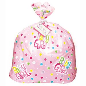 Unique Jumbo Plastic Pink Polka Dot Gift Bag, Multicolor, 44″ x 36″ – 61865