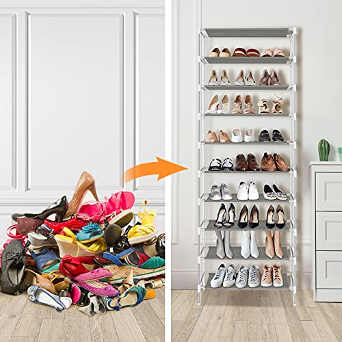 Himimi 10 Tiers Shoe Rack, Non-Woven Fabric Shoe Tower Stand, Easy Assembled Shoe Shelf Organizer Closet for Home, Sturdy Shelf Storage Organizer Cabinet | The Storepaperoomates Retail Market - Fast Affordable Shopping