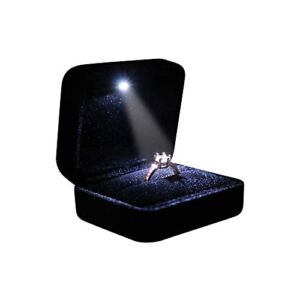 Omeet Velvet Metal Glossy with LED Jewelry Gift Box for Proposal, Engagement, Wedding – Easy to fit into Your Pocket or Handbag