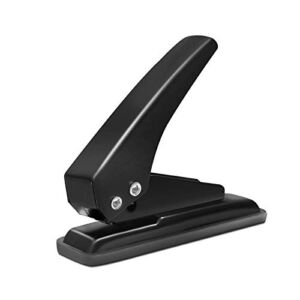 Single Hole Punch 1 Hole Puncher Heavy Duty Paper Hole Punch, 20 Sheet Punch Capacity, Whole Puncher Hand Craft Hole Puncher for Paper, Chipboard, Index Cards, Card Stock and Art Project, Black