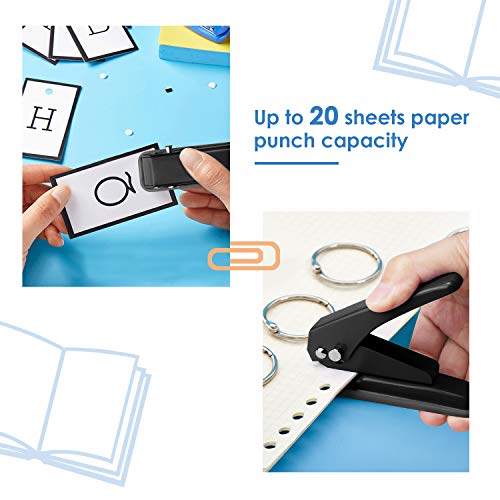 Single Hole Punch 1 Hole Puncher Heavy Duty Paper Hole Punch, 20 Sheet Punch Capacity, Whole Puncher Hand Craft Hole Puncher for Paper, Chipboard, Index Cards, Card Stock and Art Project, Black | The Storepaperoomates Retail Market - Fast Affordable Shopping