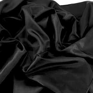 Satin Fabric Black Color for Wedding Dress Decoration DIY Crafts 60” by 1 Yard