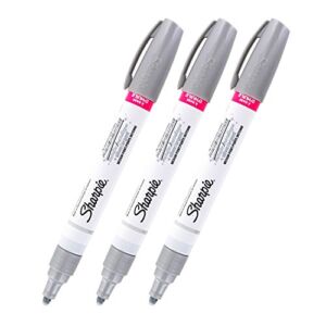 Sharpie Oil-Based Paint Marker, Medium Point, Metallic Silver Ink, Pack of 3