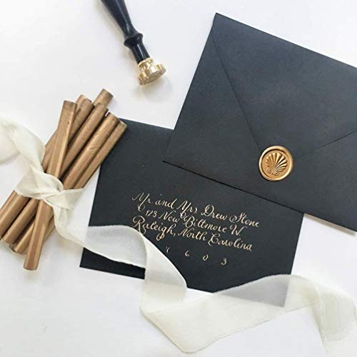 UNIQOOO Mailable Glue Gun Sealing Wax Sticks for Wax Seal Stamp – Metallic Antique Gold, Great for Wedding Invitations, Cards Envelopes, Snail Mails, Wine Packages, Christmas Gift Ideas, Pack of 8 | The Storepaperoomates Retail Market - Fast Affordable Shopping