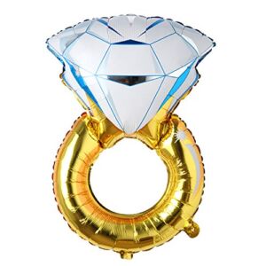 Big Balloon Gold Diamond Ring Foil Balloon Inflatable Wedding Decoration Helium Air Valentine’s Day Balloon Event Party Supplies (Big Ring)