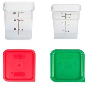 Cambro Containers With Lids – 4 Quart and 6 Quart Food Storage Set – 2 Pack