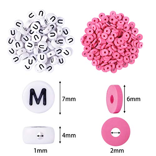 QUEFE 6000pcs Flat Beads, Clay Beads for Bracelets Jewelry Making with 915 Letter Beads, 24 Colors 6mm Polymer Round Clay Bead Kits, Pendant Charms and Elastic Strings | The Storepaperoomates Retail Market - Fast Affordable Shopping