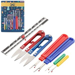 Mr. Pen- Seam Ripper Kit, 7 pcs, Seam Ripper Pack, 4 Seam Rippers with 2 Thread Snips and 1 Sliding Gauge, Seam Rippers for Sewing, Sewing Tools, Thread Cutter, Christmas Gifts
