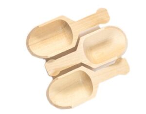 Perfectware PW Scoop 4-10 Mini Wooden Scoops, 0.25″ Height, 0.25″ Width, 4″ Length (Pack of 10), Small