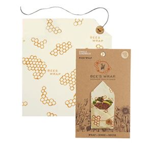 Bee’s Wrap – Honeycomb Sandwich Wrap – Made in the USA with Certified Organic Cotton – Plastic and Silicone Free – Reusable Eco Friendly Beeswax Food Wrap